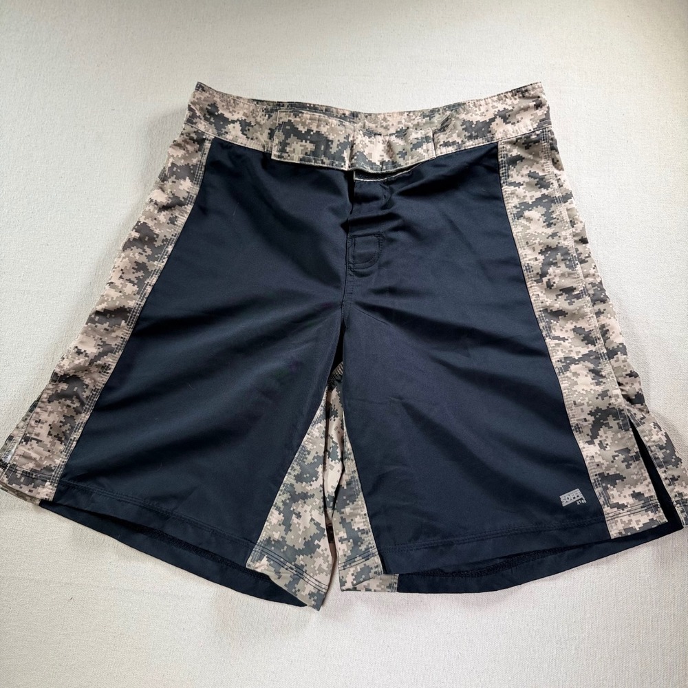 Soffe XT46 Mens Medium Training Shorts Black Digital Camo MMA Gym Combat
